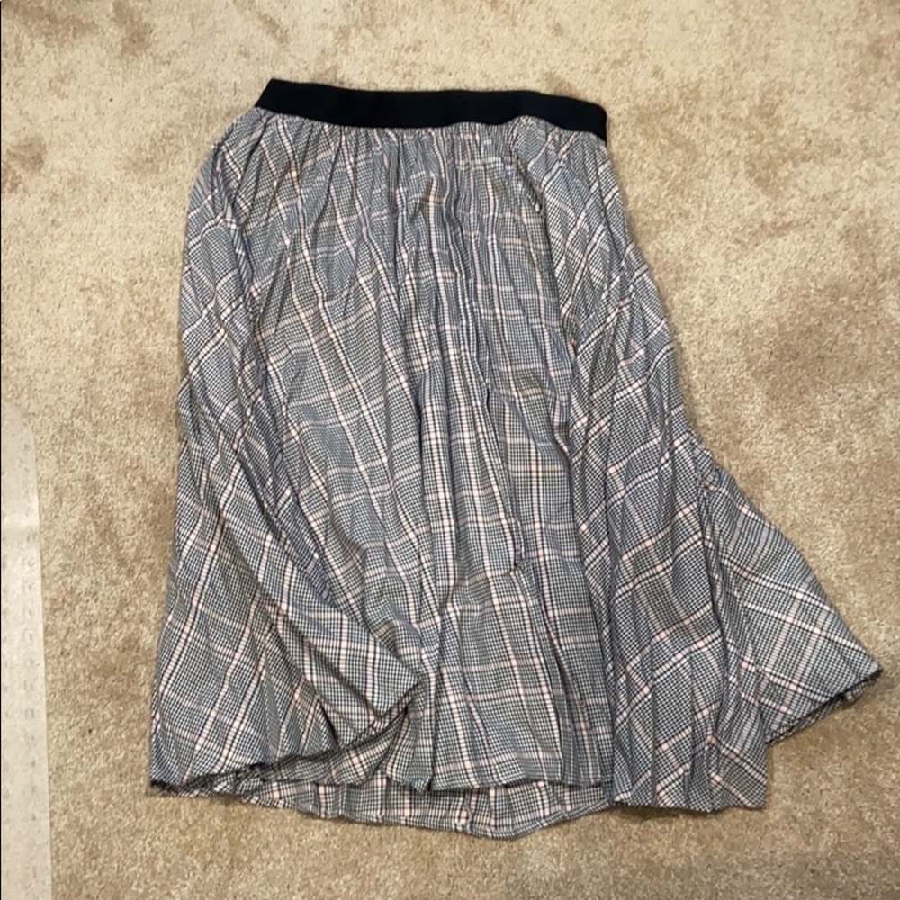 A New Day Plaid Midi Skirt